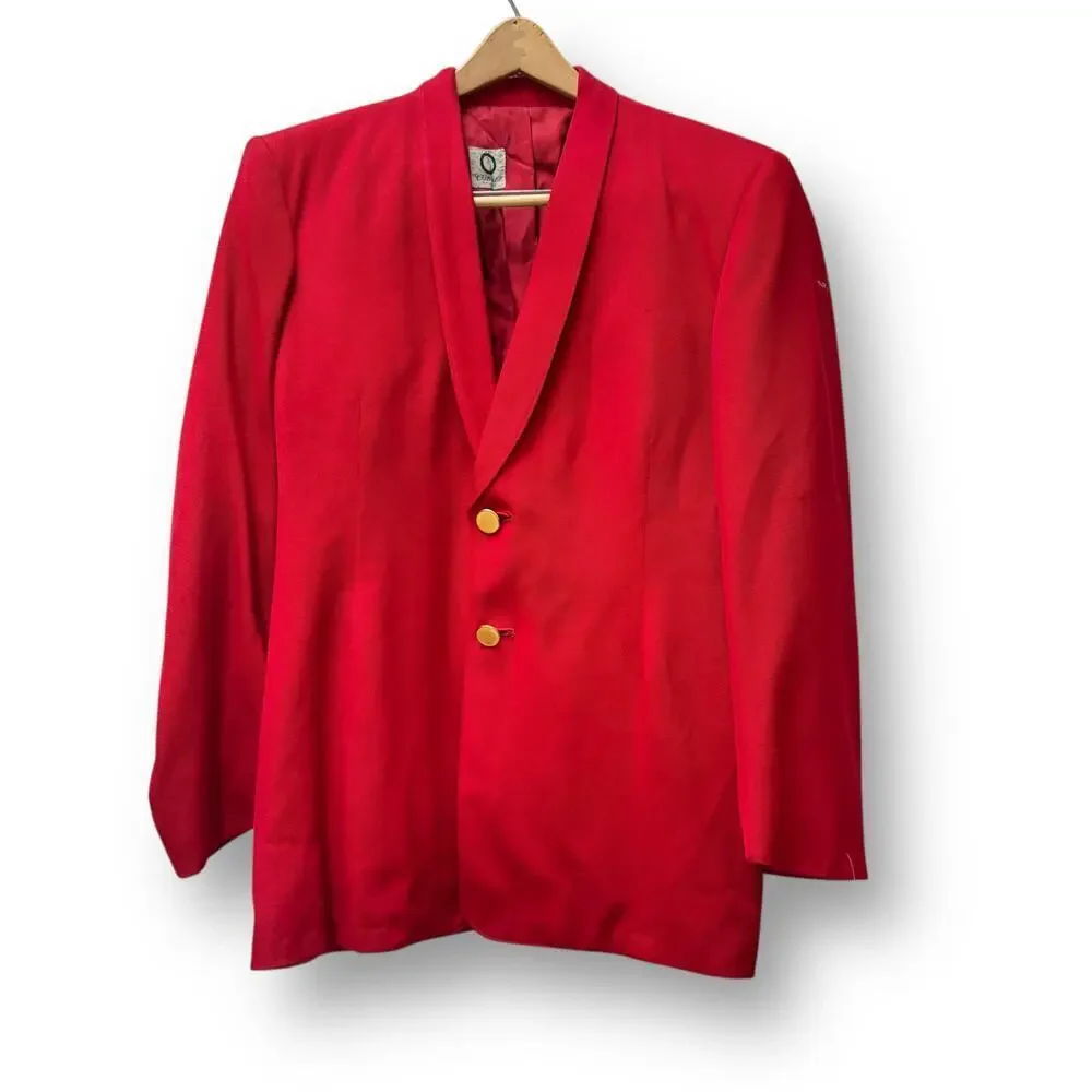 Vintage 1950s Band Tux Red Wool Tuxedo Blazer Jacket Uniforms by Ostwald 40R